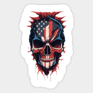 Skull USA Sticker